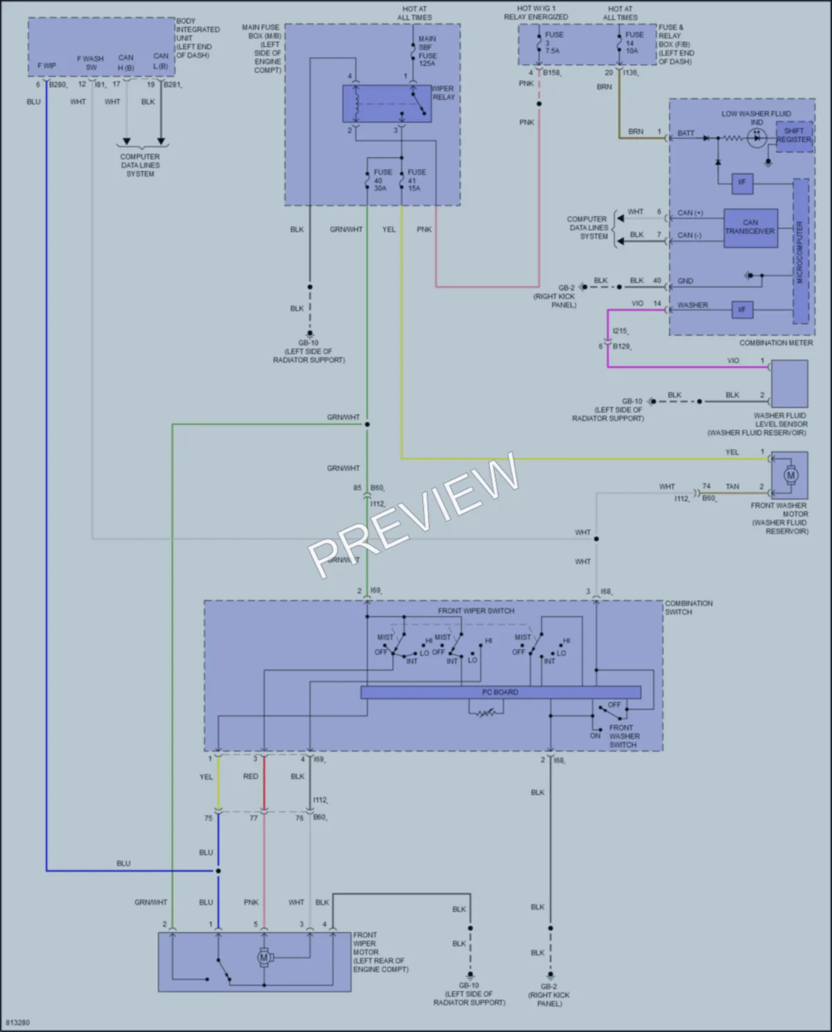 2022 Subaru Forester Wiper Washer wiring diagram preview