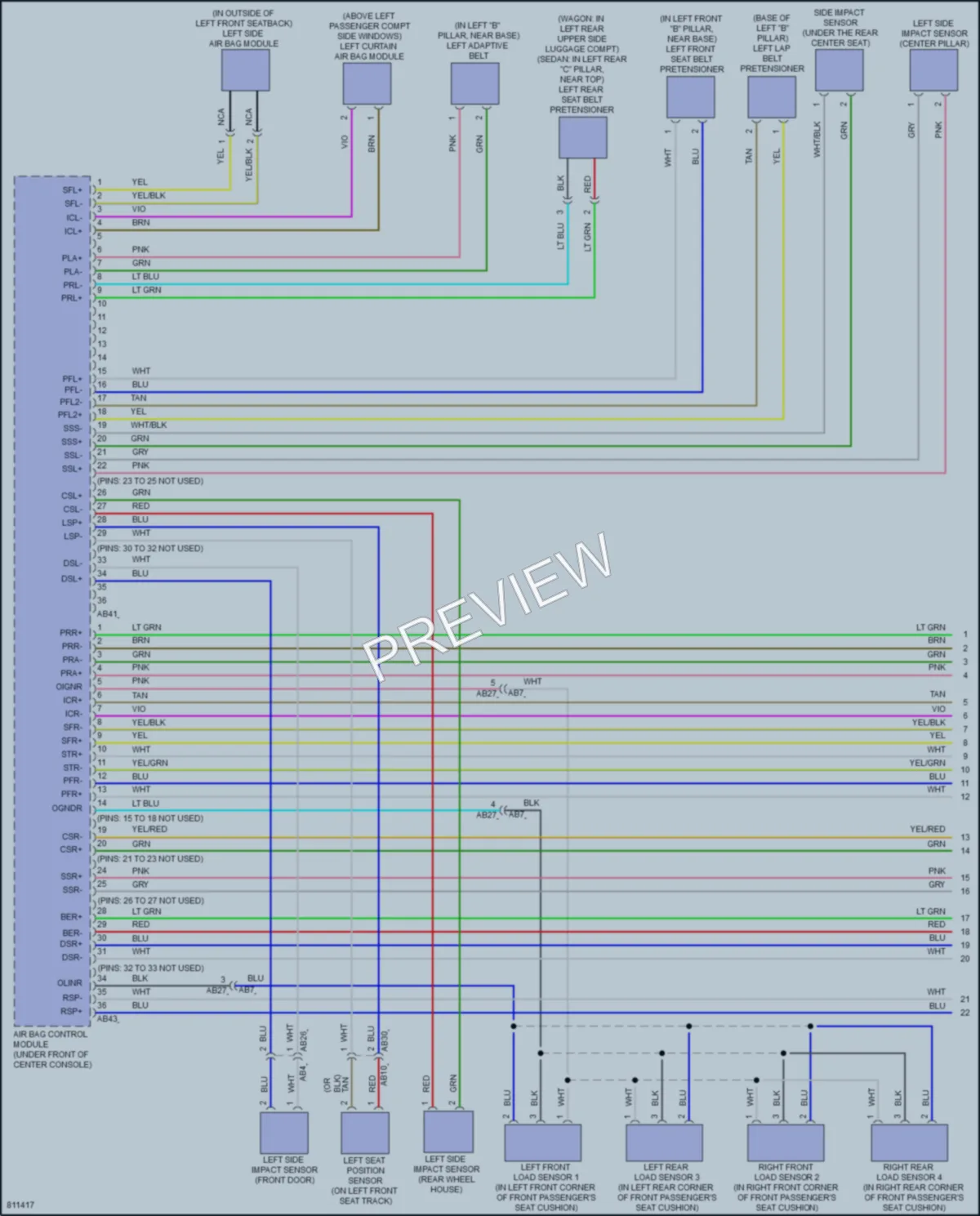 2022 Subaru Outback Supplemental Restraints wiring diagram preview