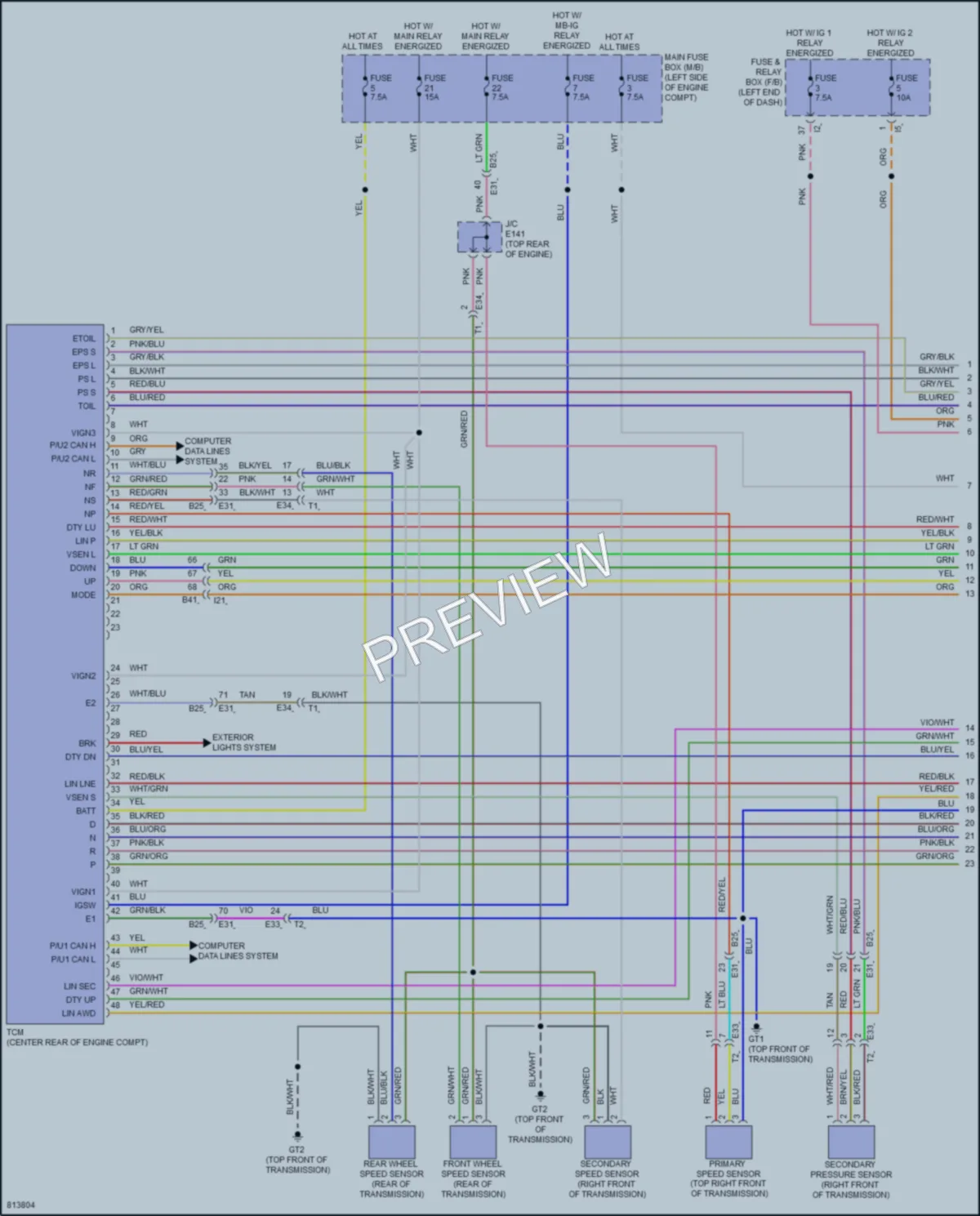 2022 Subaru WRX Transmission wiring diagram preview