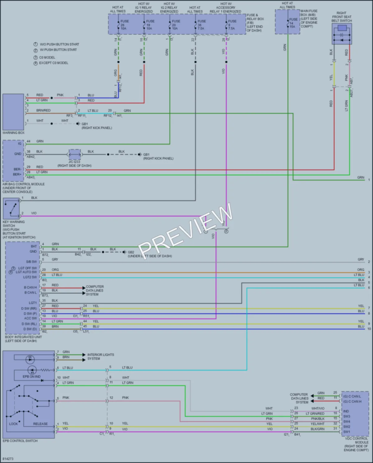 2022 Subaru WRX Warning Systems wiring diagram preview