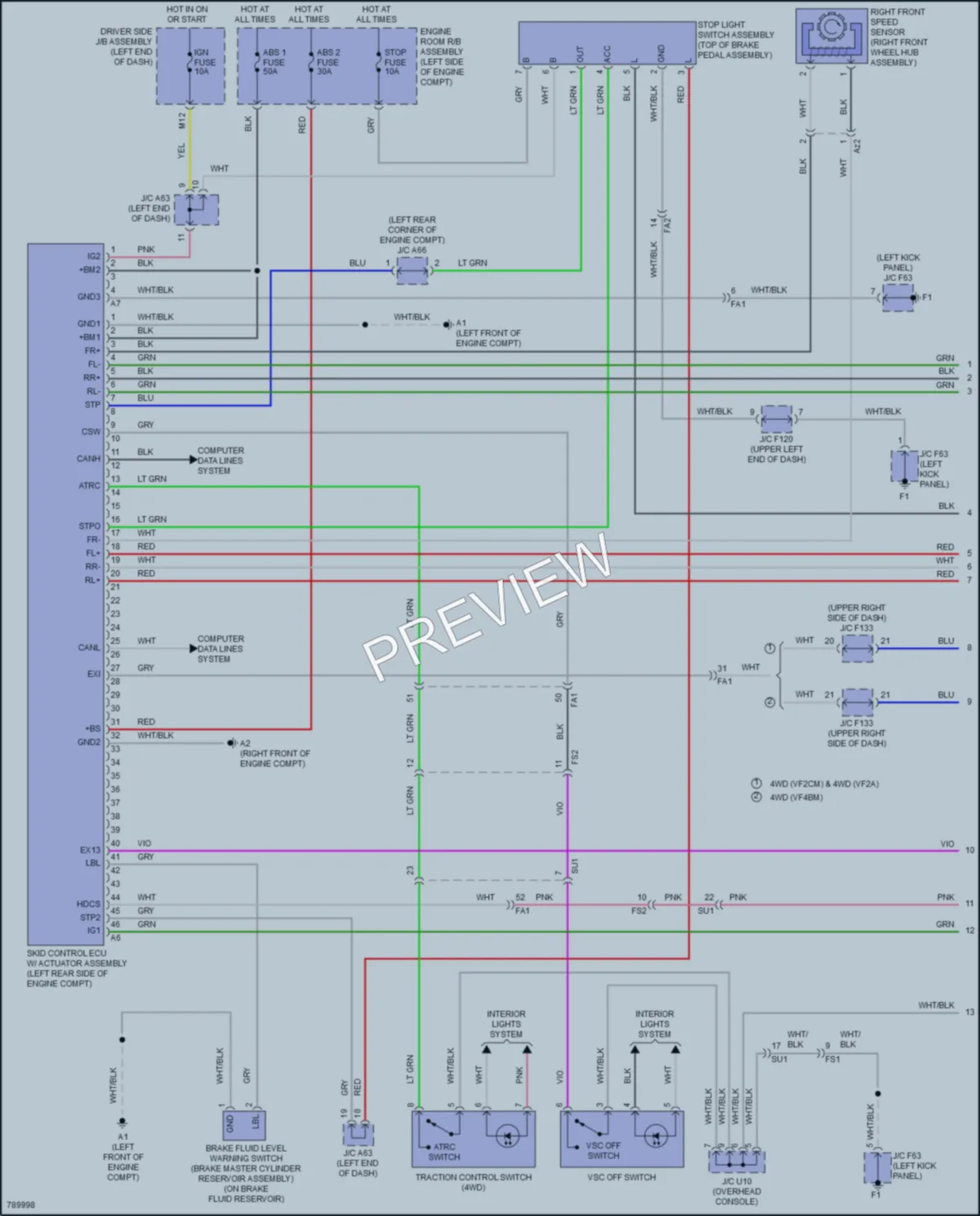 2022 Toyota 4Runner Anti Lock Brakes wiring diagram preview