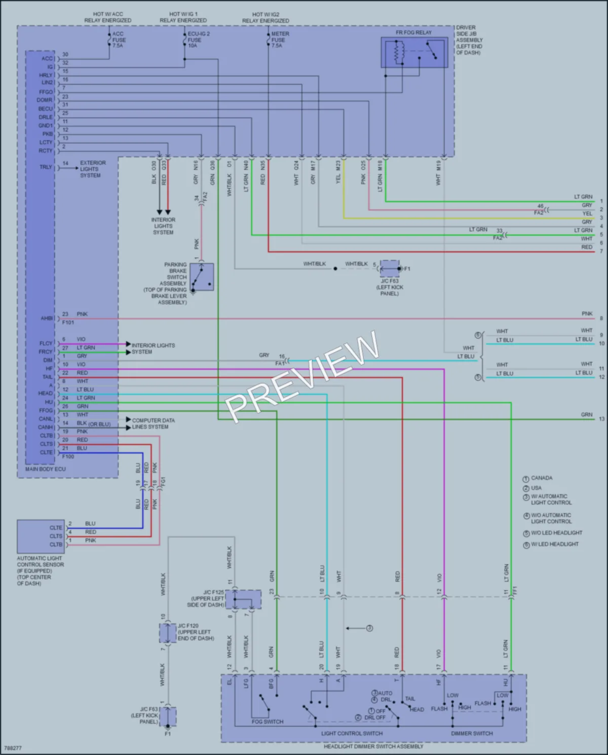 2022 Toyota 4Runner Headlights wiring diagram preview