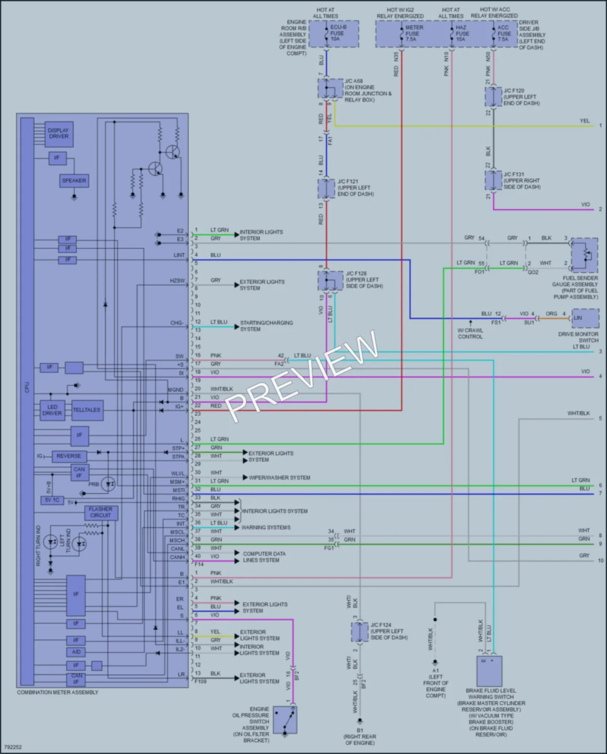 2022 Toyota 4Runner Instrument Cluster wiring diagram preview