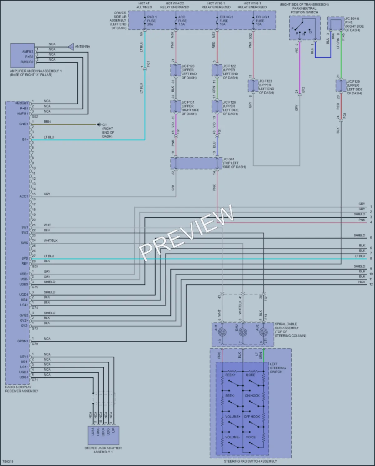 2022 Toyota 4Runner Radio wiring diagram preview