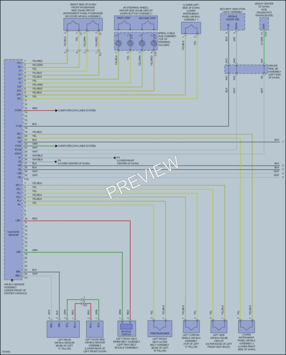 2022 Toyota 4Runner Supplemental Restraints wiring diagram preview