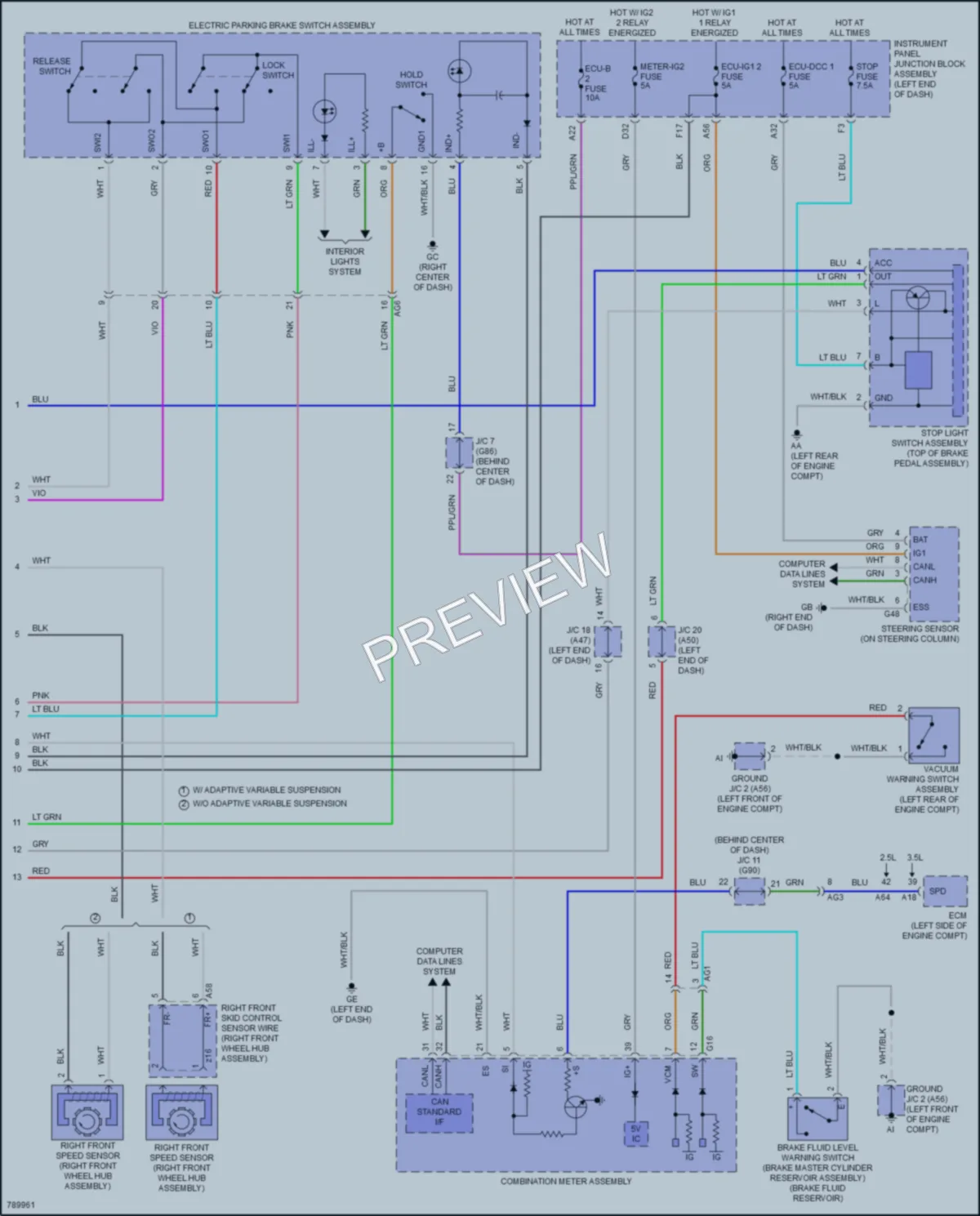 2022 Toyota Avalon Anti Lock Brakes wiring diagram preview