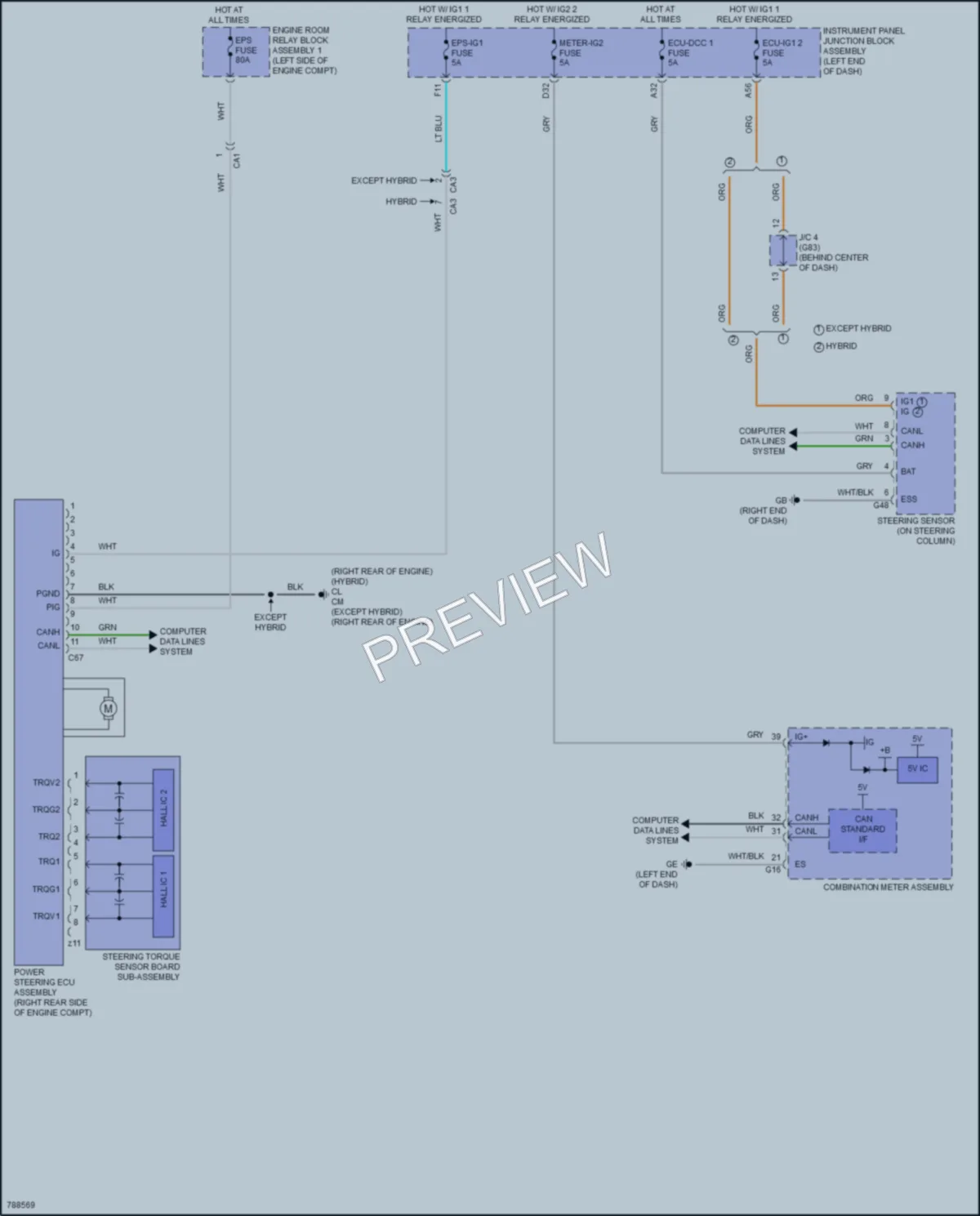 2022 Toyota Avalon Electronic Power Steering wiring diagram preview