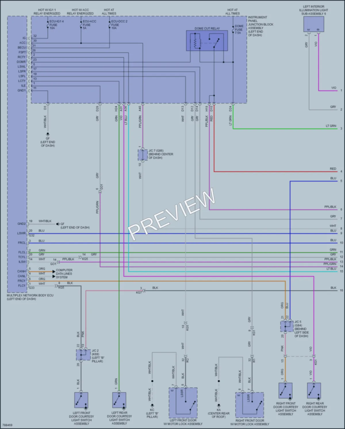 2022 Toyota Avalon Interior Lights wiring diagram preview