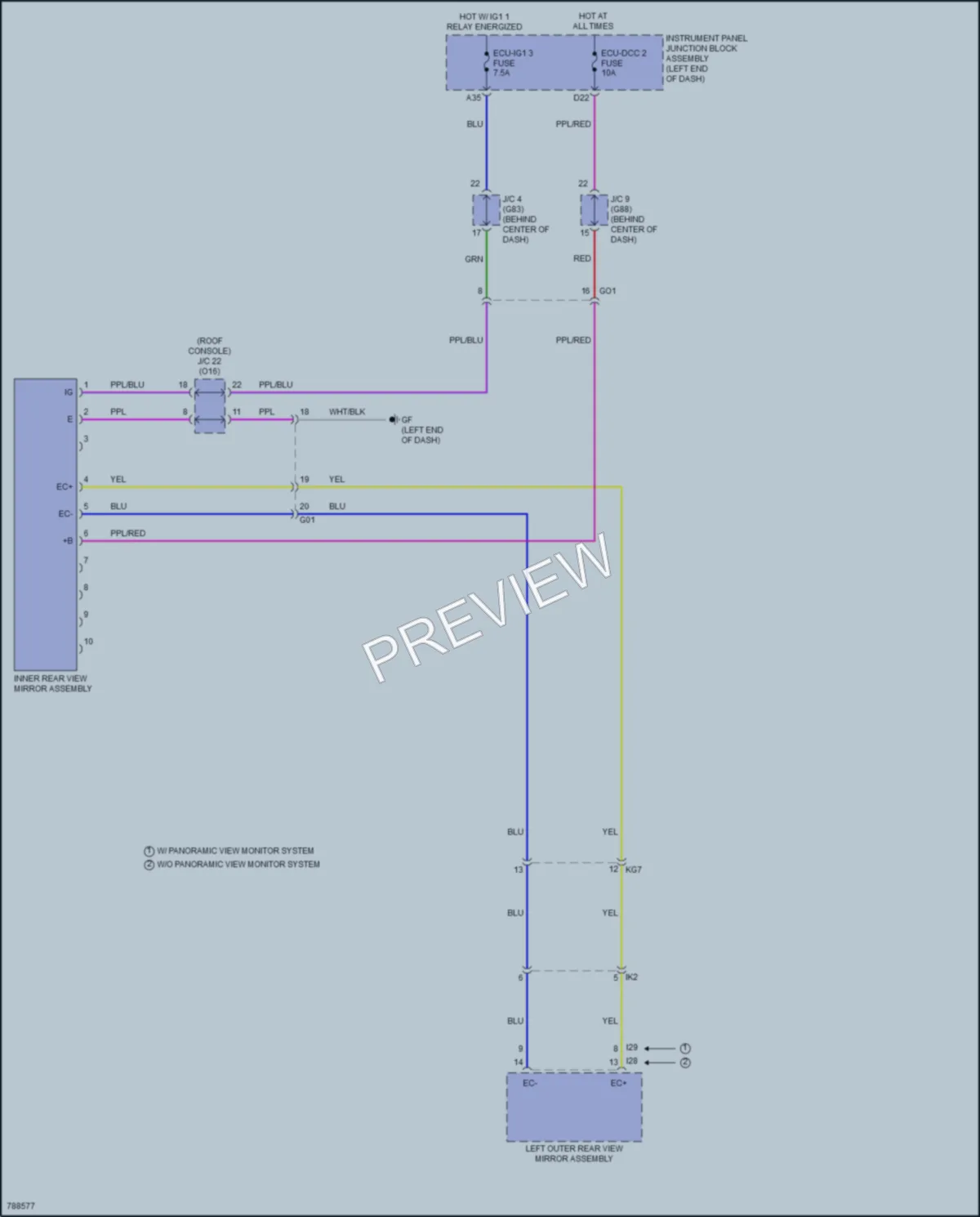 2022 Toyota Avalon Power Mirrors wiring diagram preview
