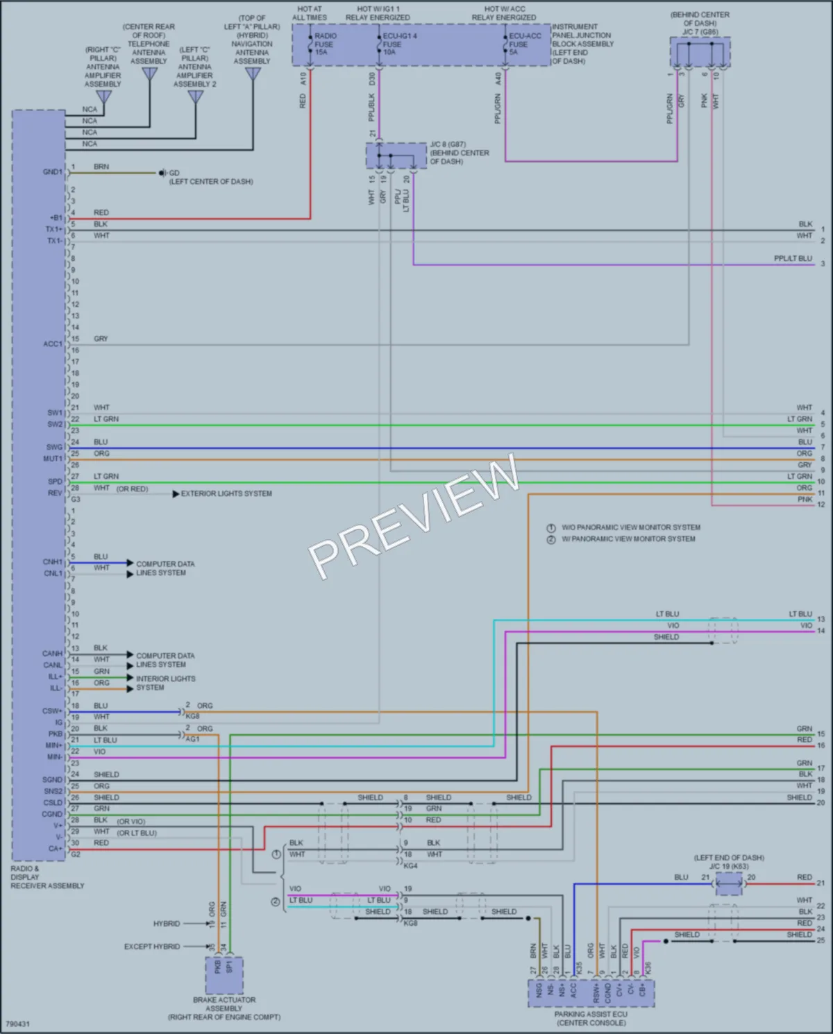 2022 Toyota Avalon Radio wiring diagram preview