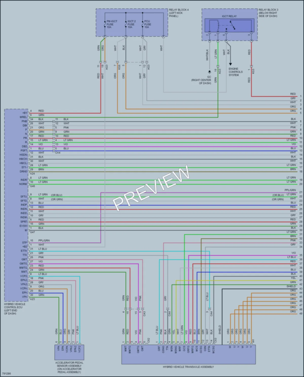 2022 Toyota Avalon Transmission wiring diagram preview