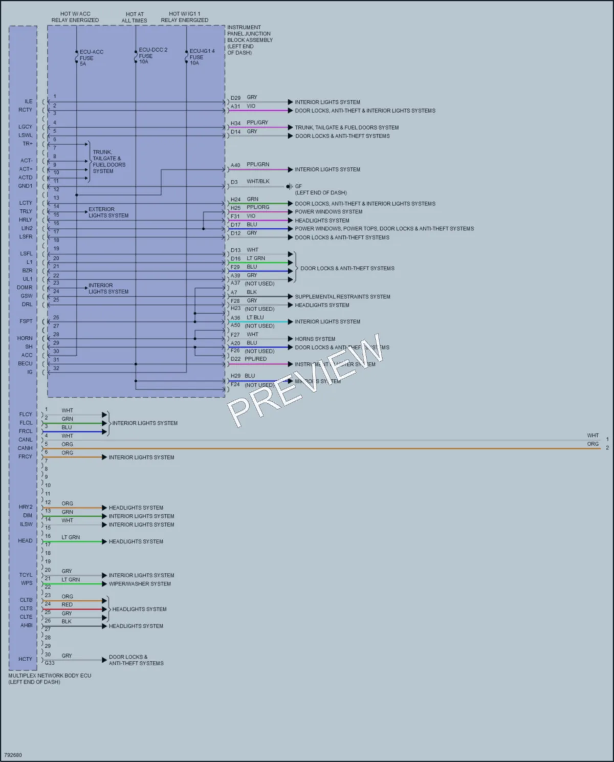 2022 Toyota AvalonHybrid Body Control Modules wiring diagram preview