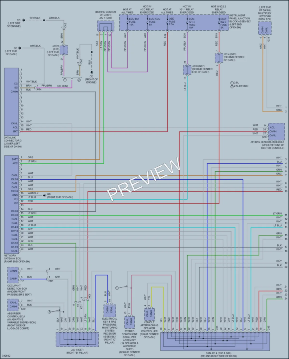 2022 Toyota AvalonHybrid Computer Data Lines wiring diagram preview