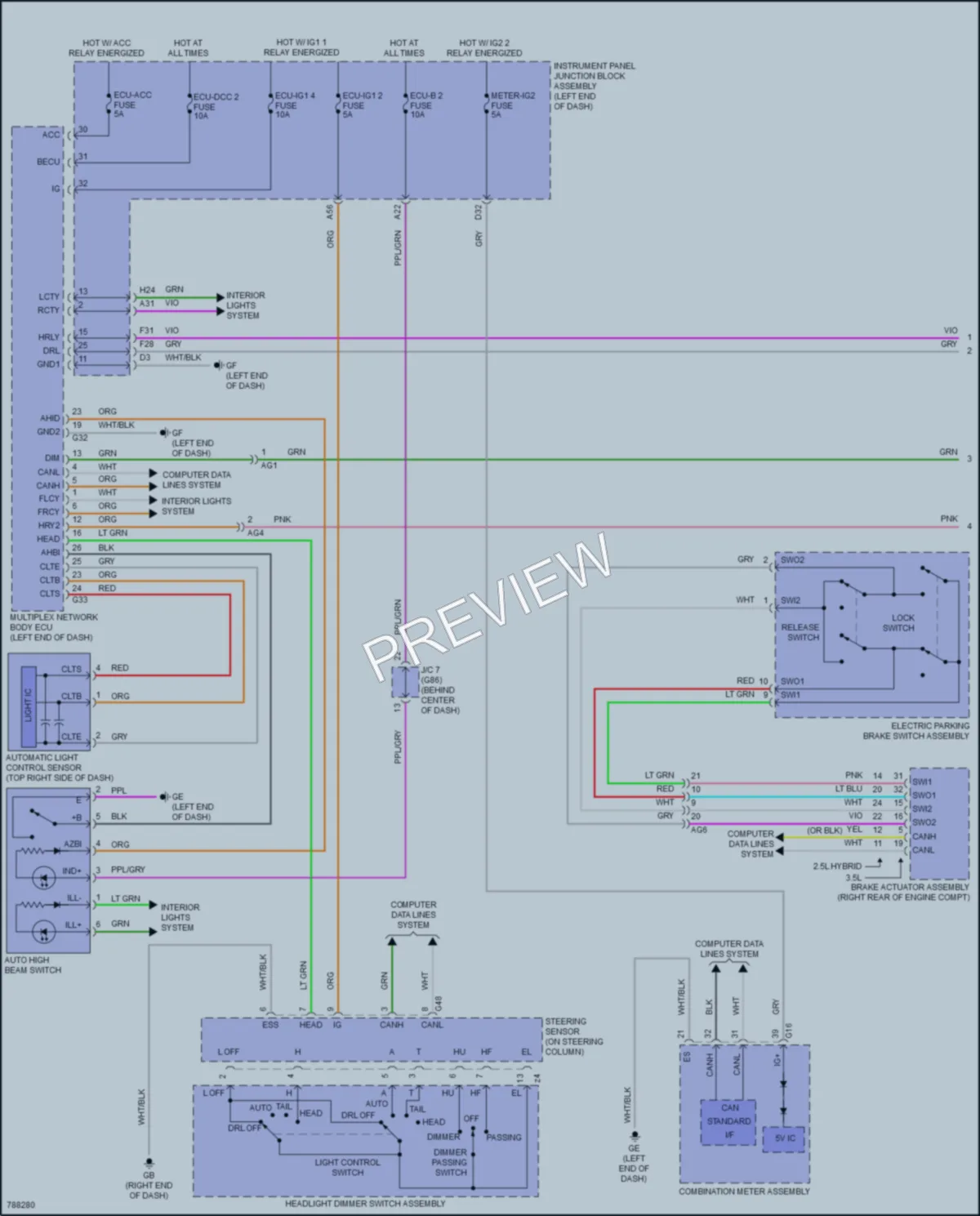 2022 Toyota AvalonHybrid Headlights wiring diagram preview