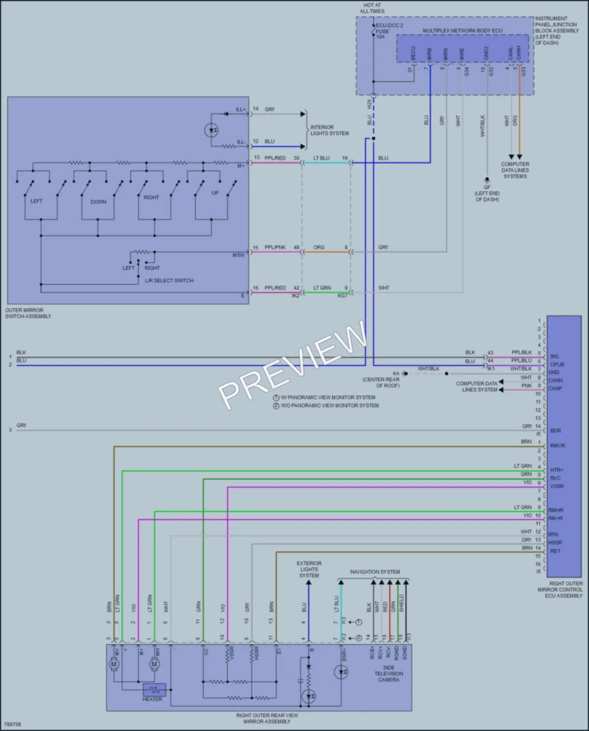 2022 Toyota AvalonHybrid Memory Systems wiring diagram preview