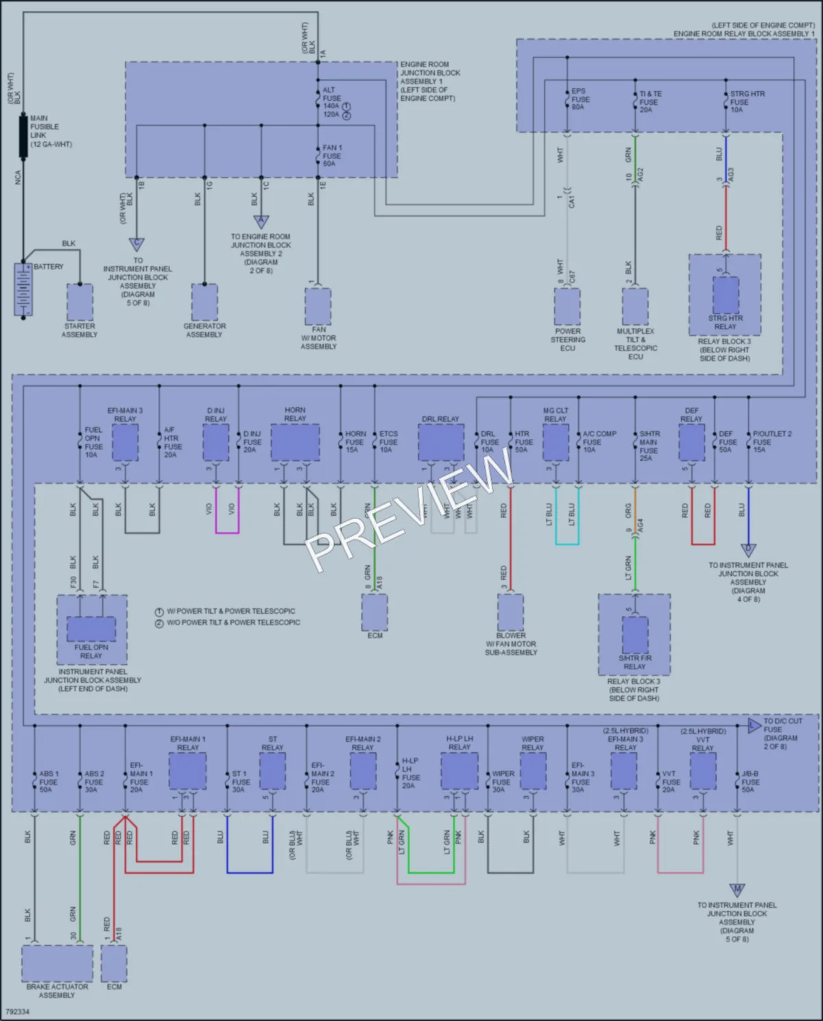 2022 Toyota AvalonHybrid Power Distribution wiring diagram preview