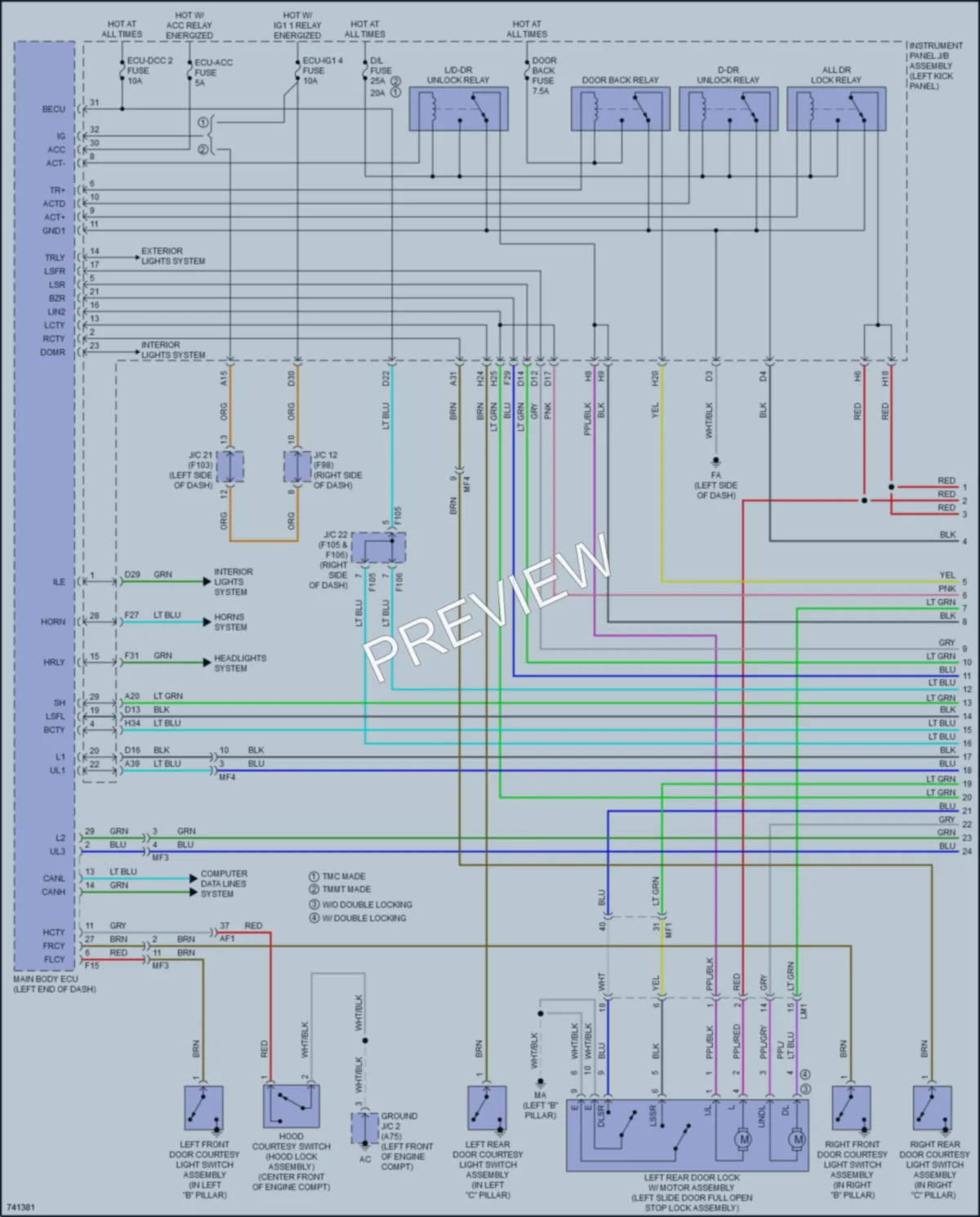 2022 Toyota CHR Anti Theft wiring diagram preview