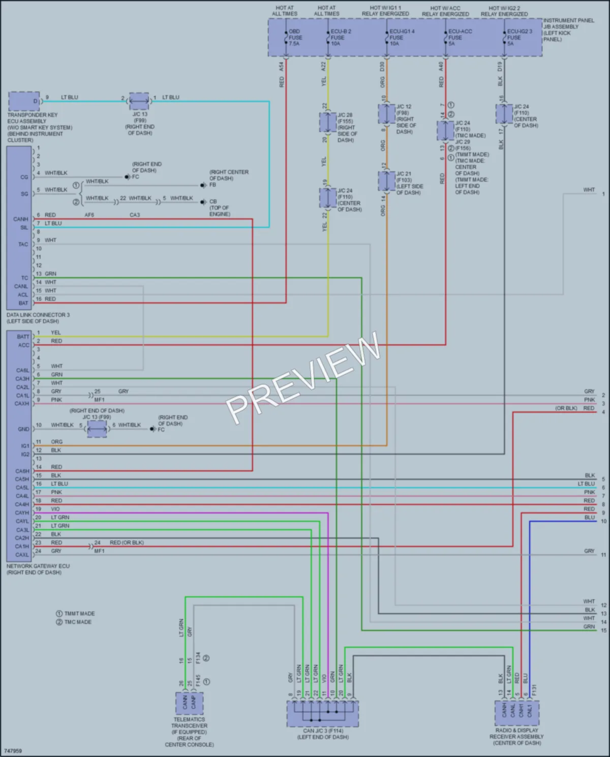 2022 Toyota CHR Computer Data Lines wiring diagram preview