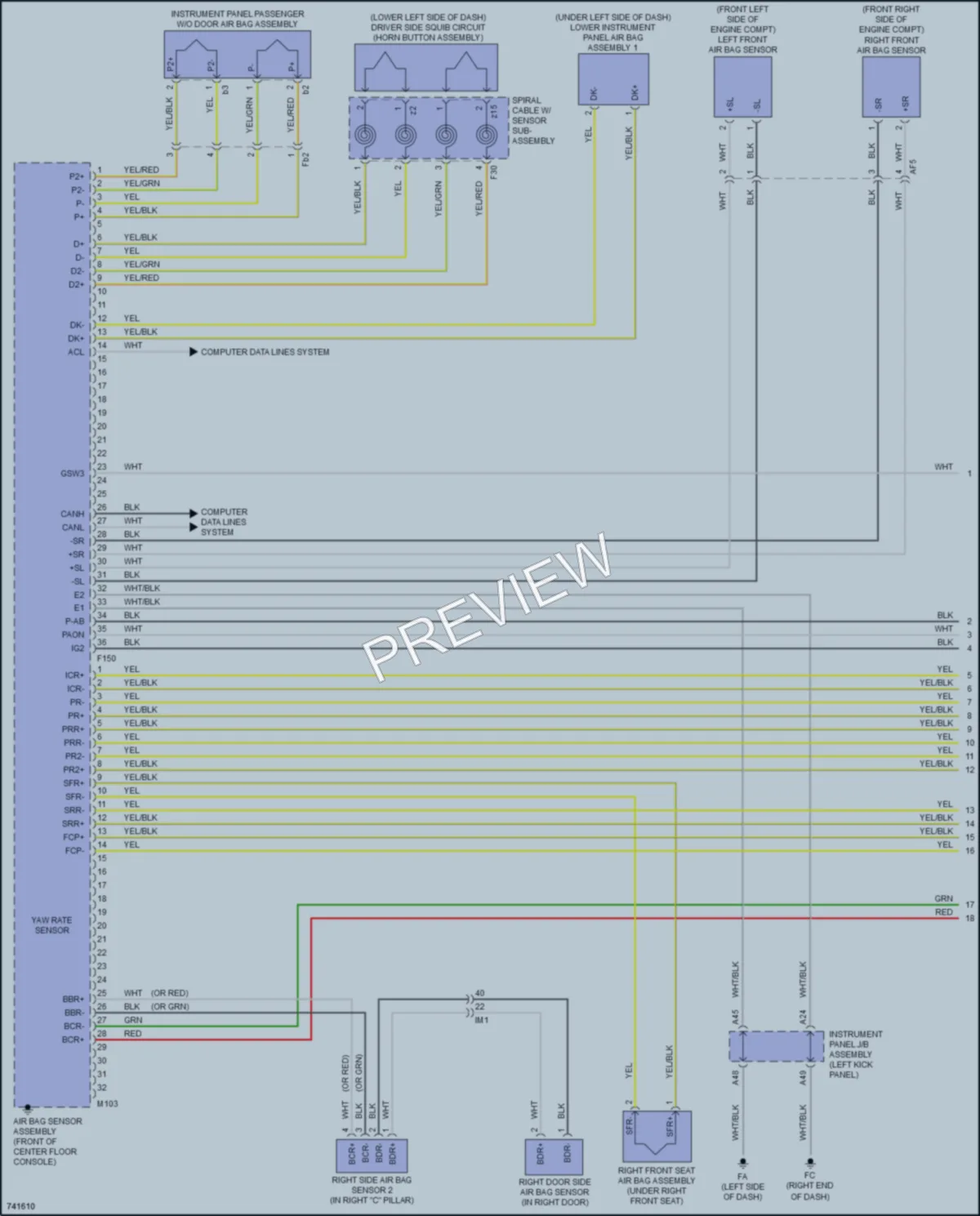 2022 Toyota CHR Supplemental Restraints wiring diagram preview