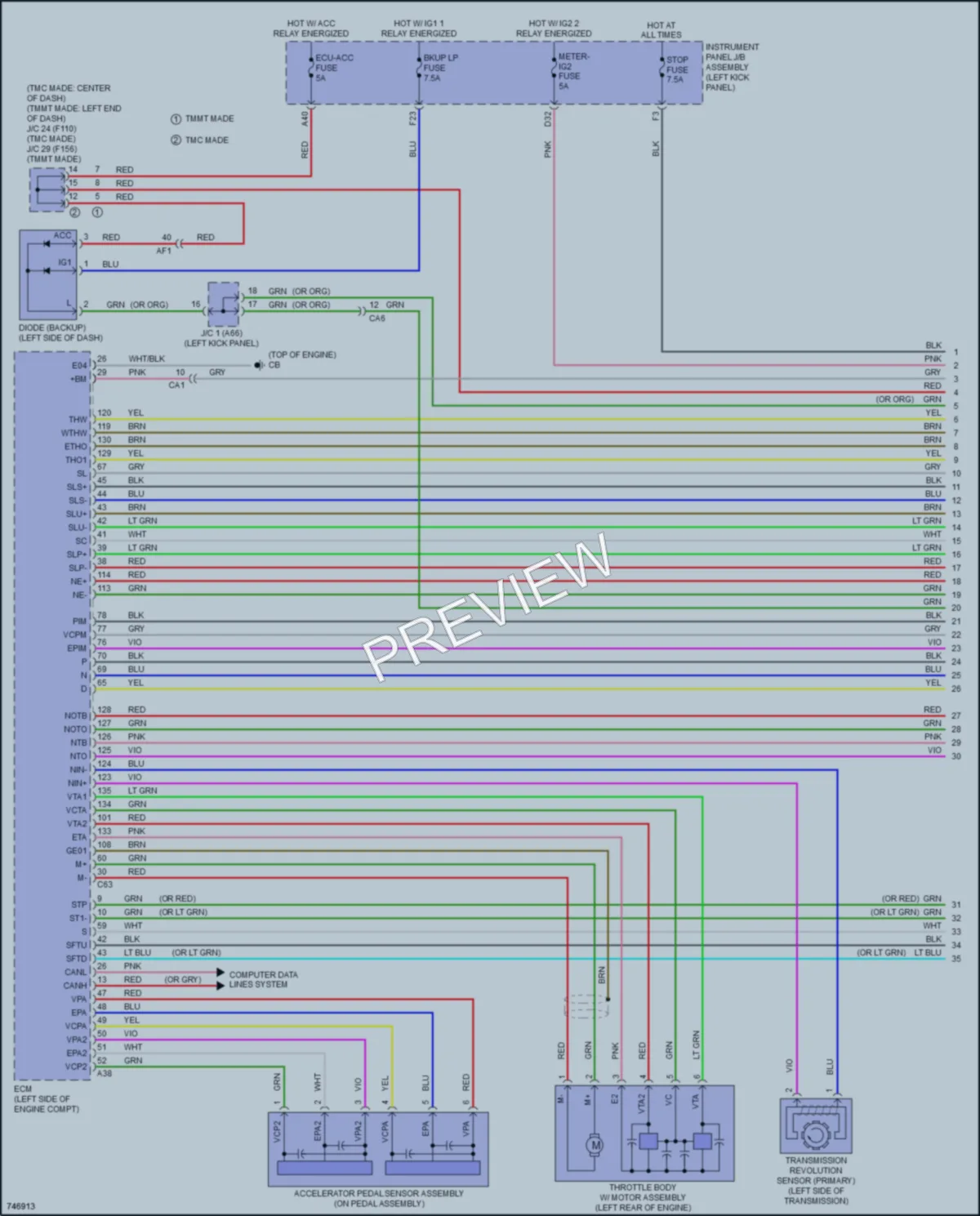 2022 Toyota CHR Transmission wiring diagram preview