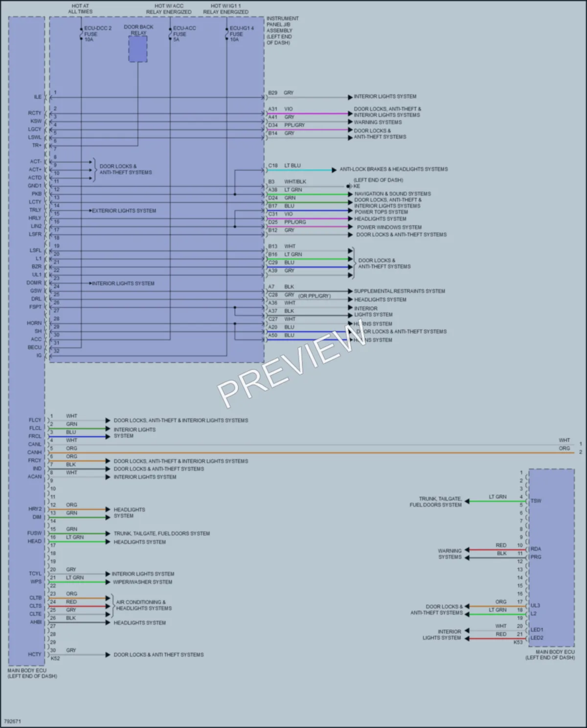2022 Toyota Camry Body Control Modules wiring diagram preview