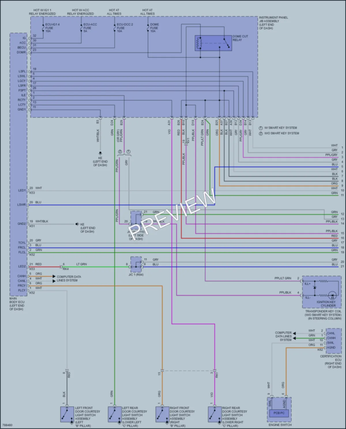 2022 Toyota Camry Interior Lights wiring diagram preview