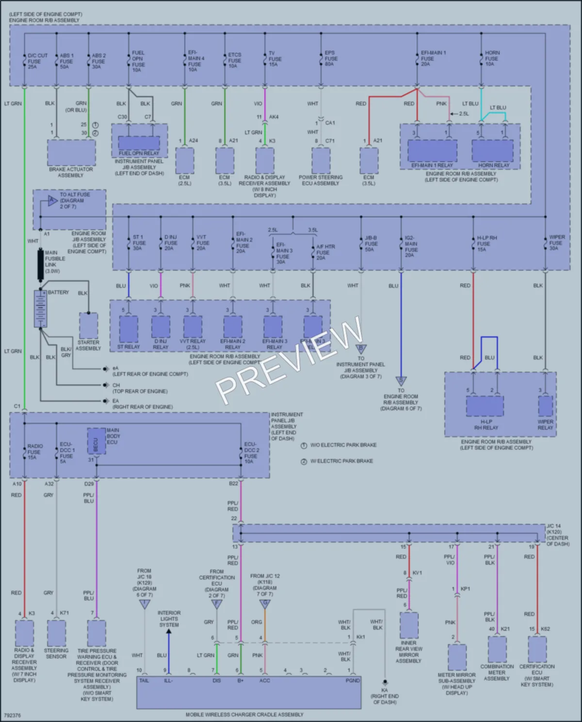 2022 Toyota Camry Power Distribution wiring diagram preview