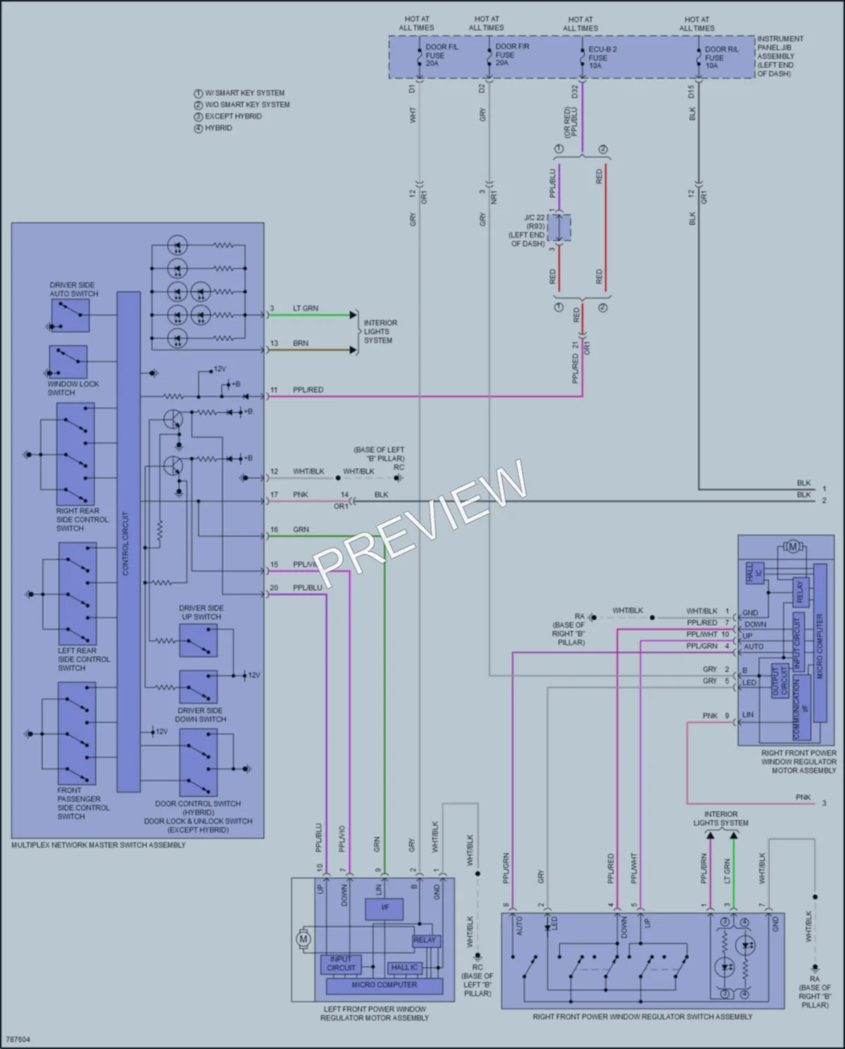 2022 Toyota Camry Power Windows wiring diagram preview