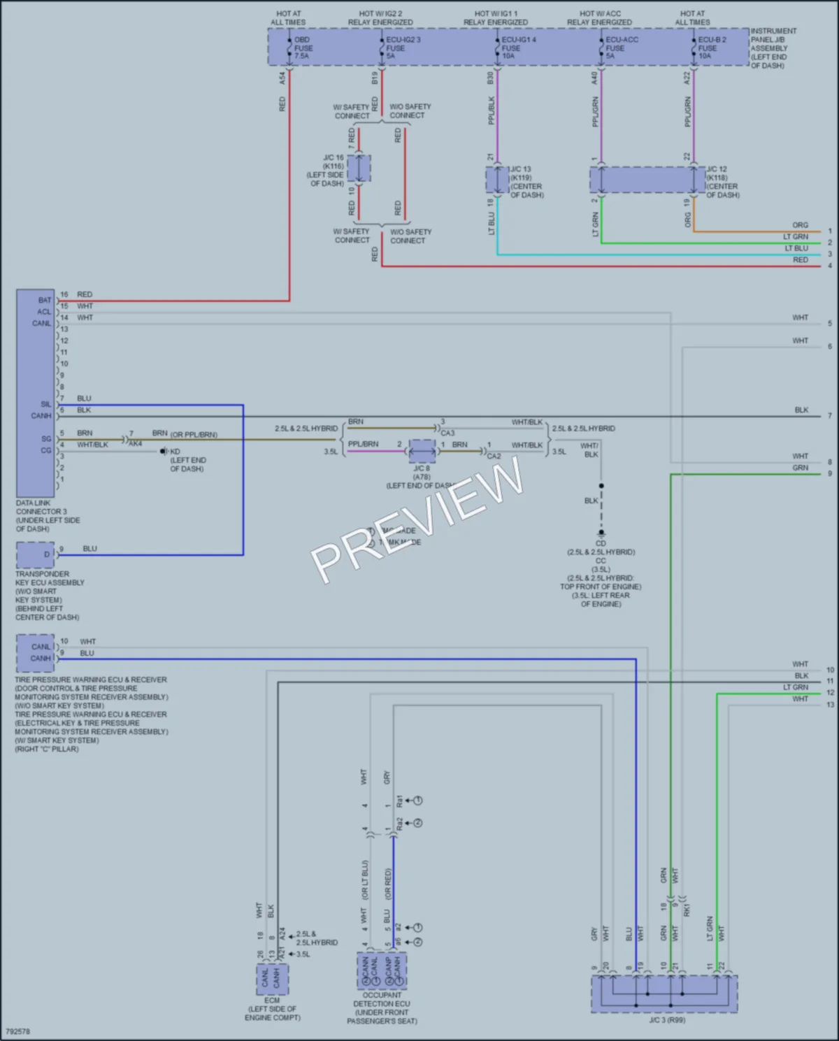 2022 Toyota CamryHybrid Computer Data Lines wiring diagram preview