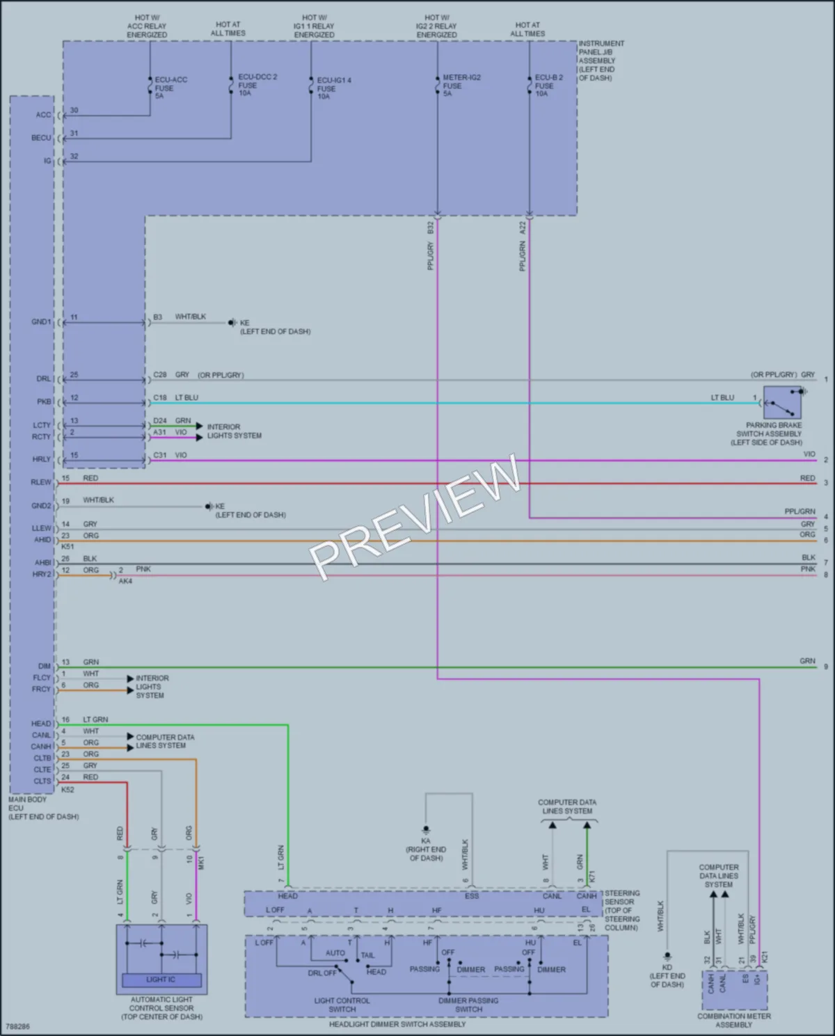 2022 Toyota CamryHybrid Headlights wiring diagram preview