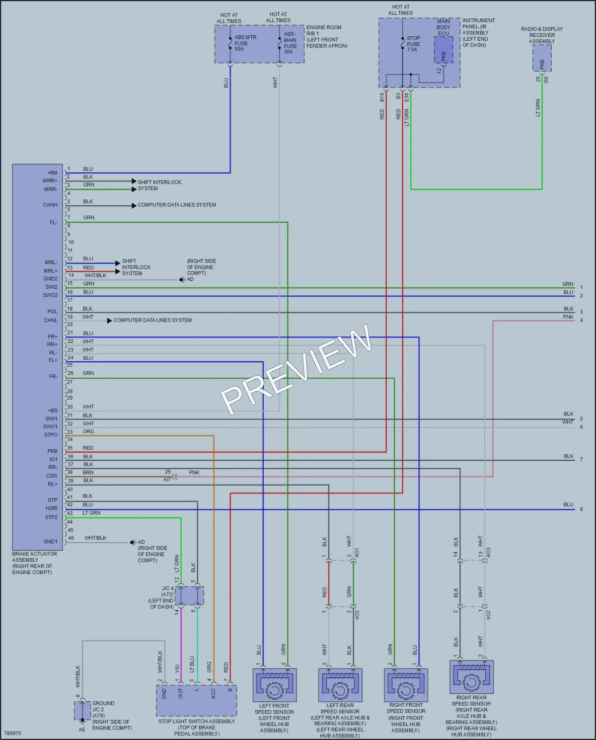 2022 Toyota Corolla Anti Lock Brakes wiring diagram preview