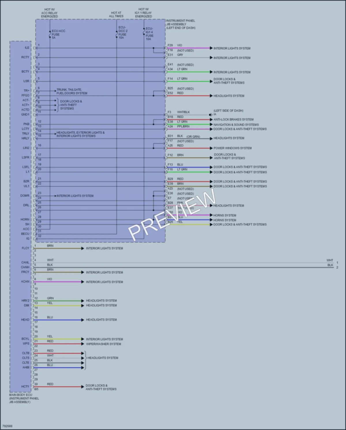 2022 Toyota Corolla Body Control Modules wiring diagram preview