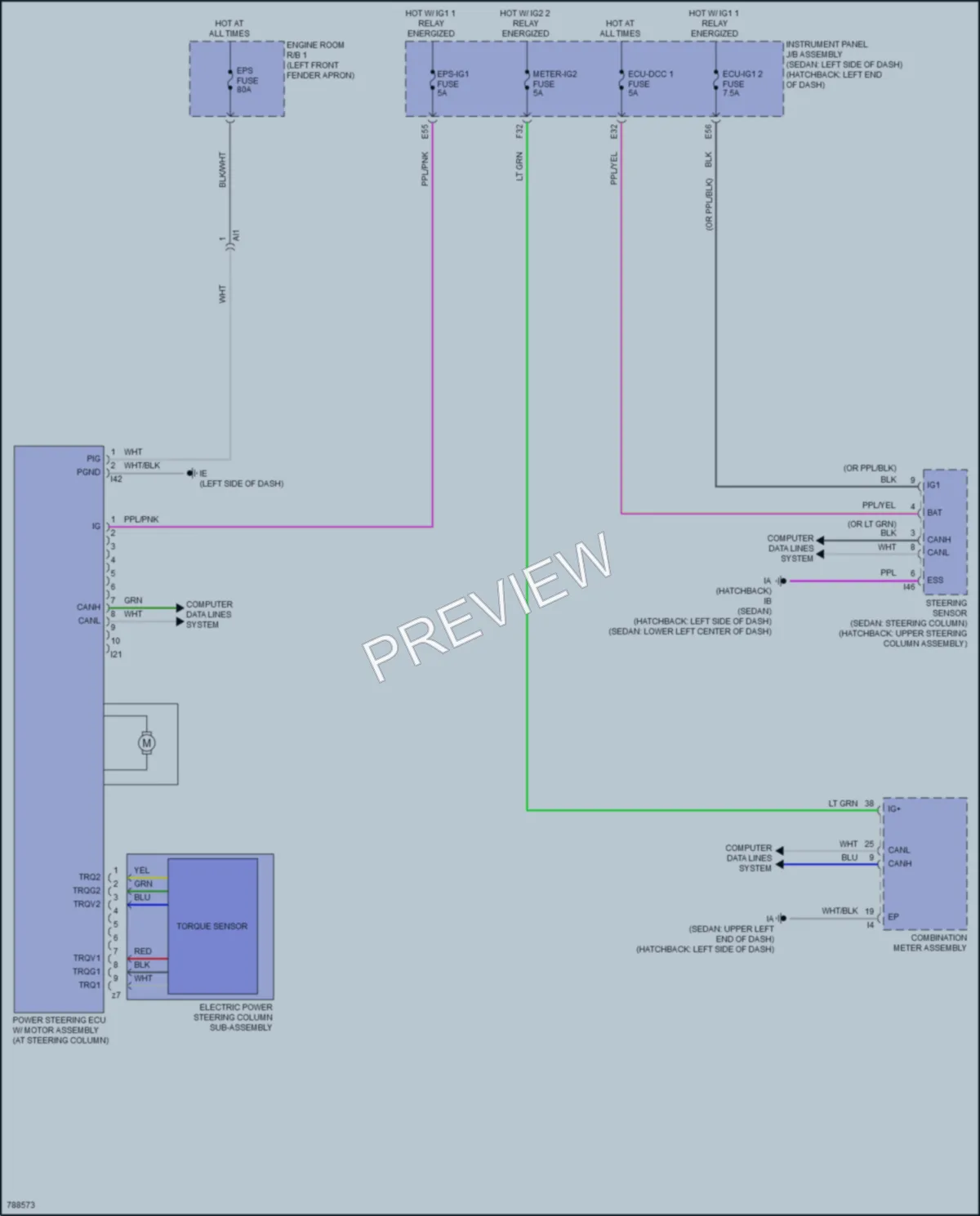 2022 Toyota Corolla Electronic Power Steering wiring diagram preview