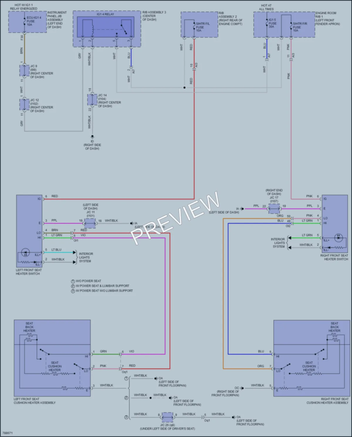 2022 Toyota Corolla Power Seats wiring diagram preview
