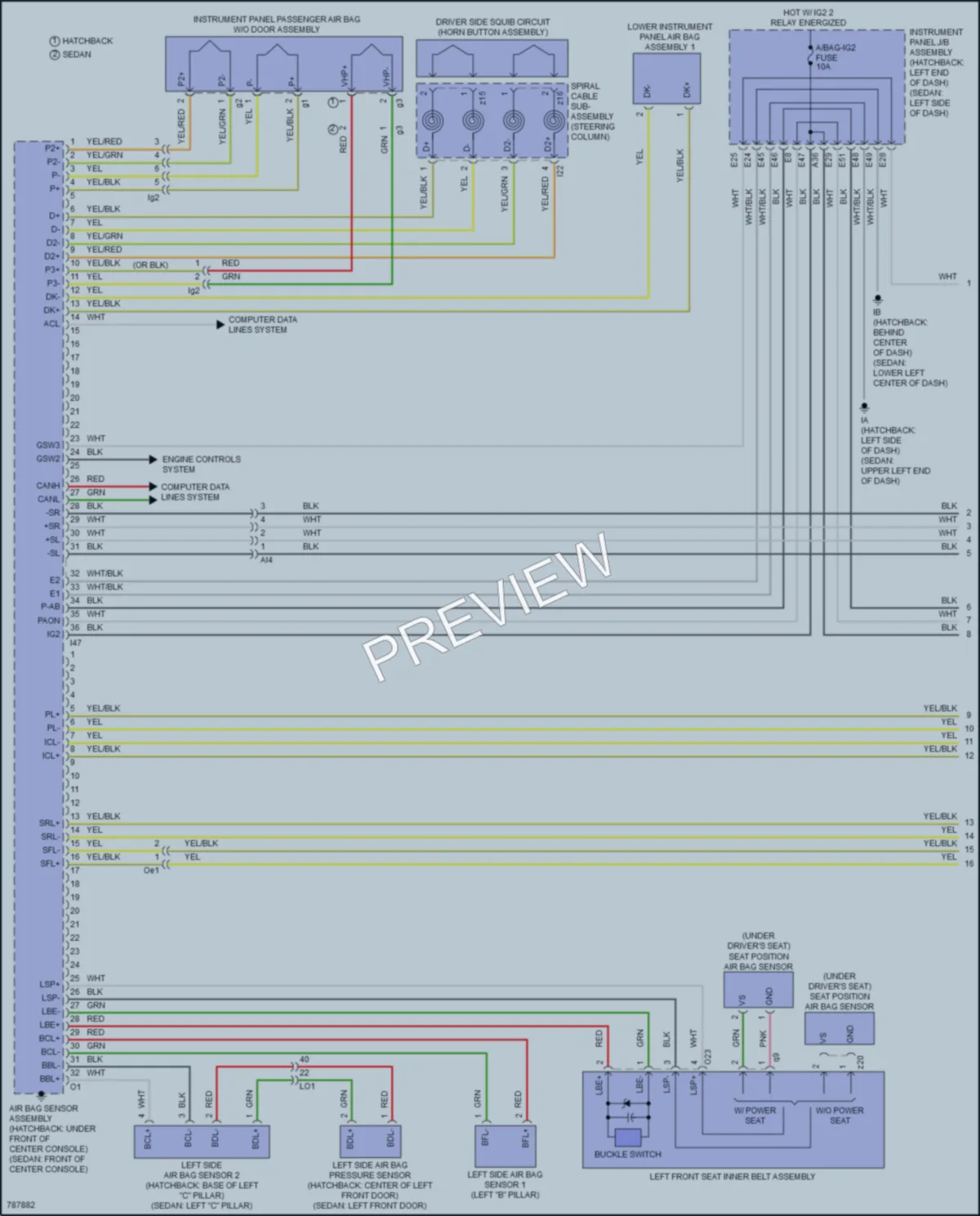 2022 Toyota Corolla Supplemental Restraints wiring diagram preview