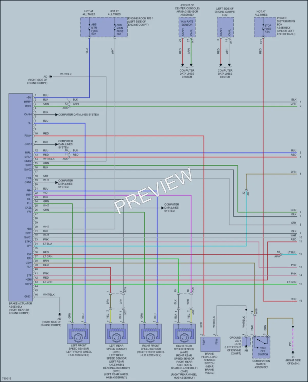2022 Toyota CorollaCross Anti Lock Brakes wiring diagram preview