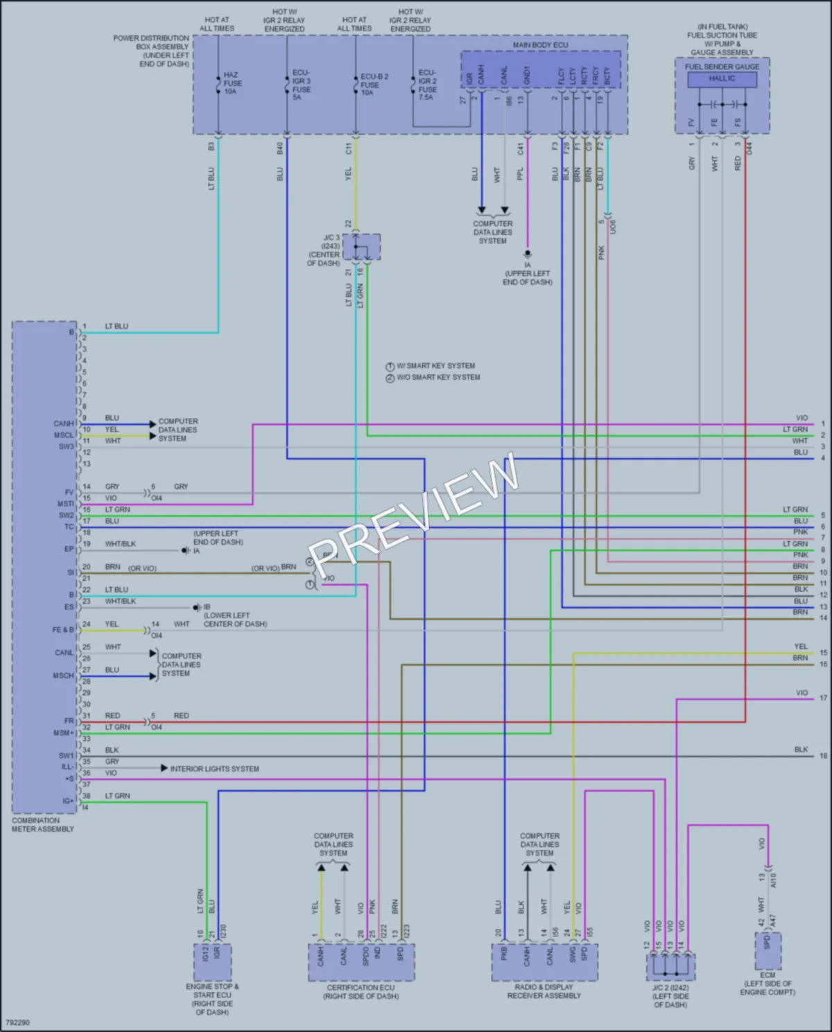 2022 Toyota CorollaCross Instrument Cluster wiring diagram preview