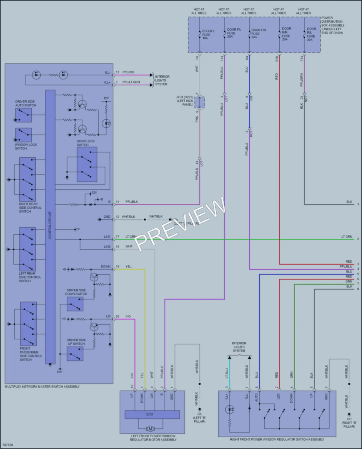 2022 Toyota CorollaCross Power Windows wiring diagram preview