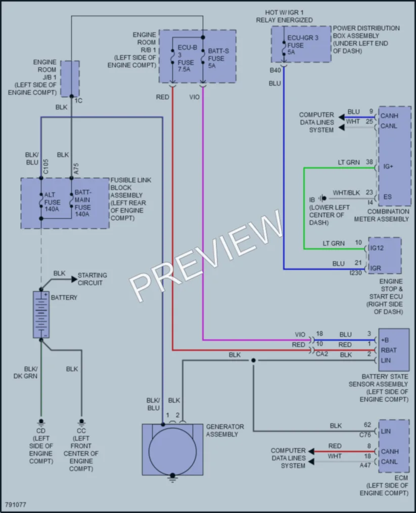 2022 Toyota CorollaCross Starting Charging wiring diagram preview