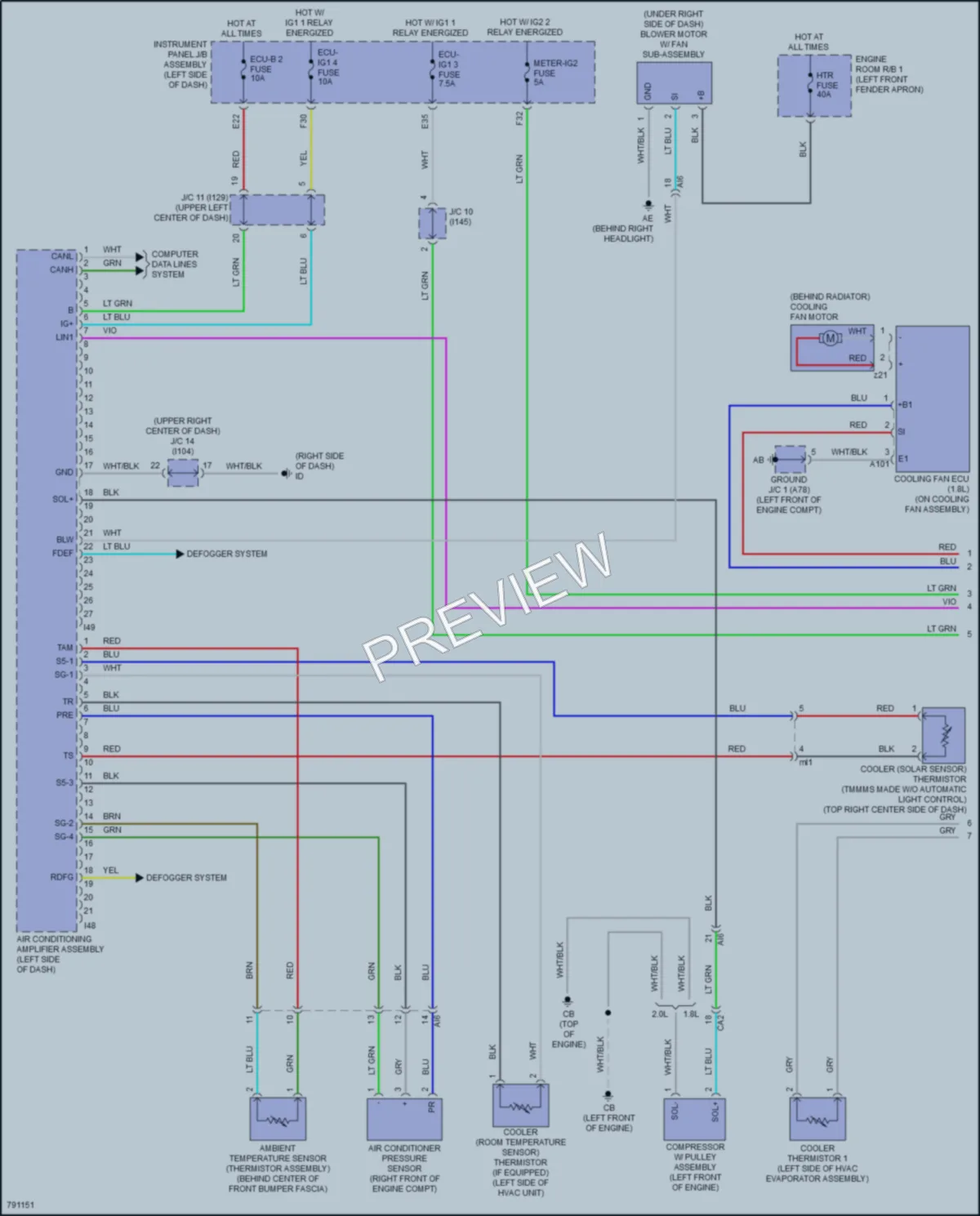 2022 Toyota CorollaHybrid Air Conditioning wiring diagram preview