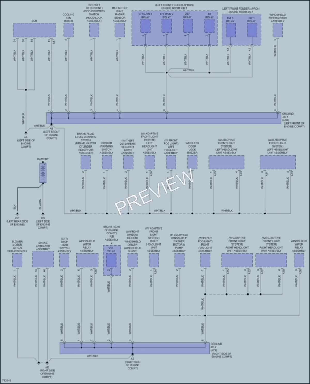 2022 Toyota CorollaHybrid Ground Distribution wiring diagram preview