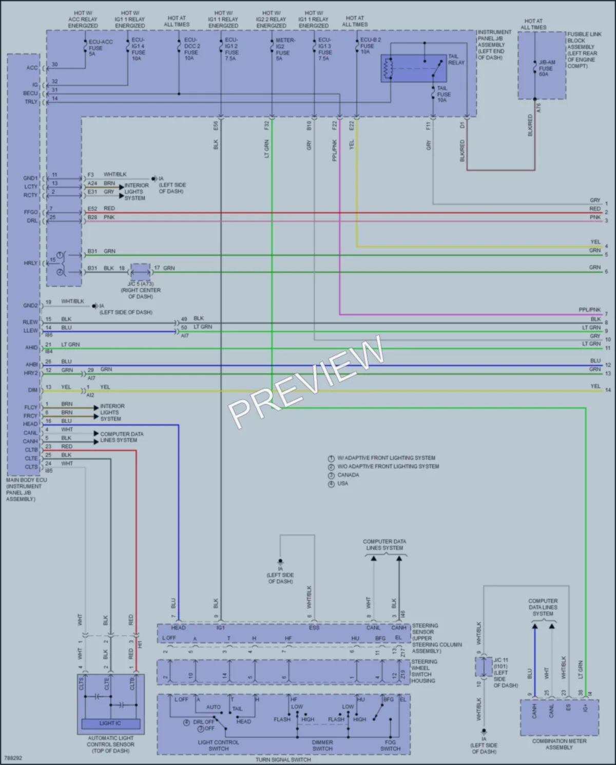 2022 Toyota CorollaHybrid Headlights wiring diagram preview
