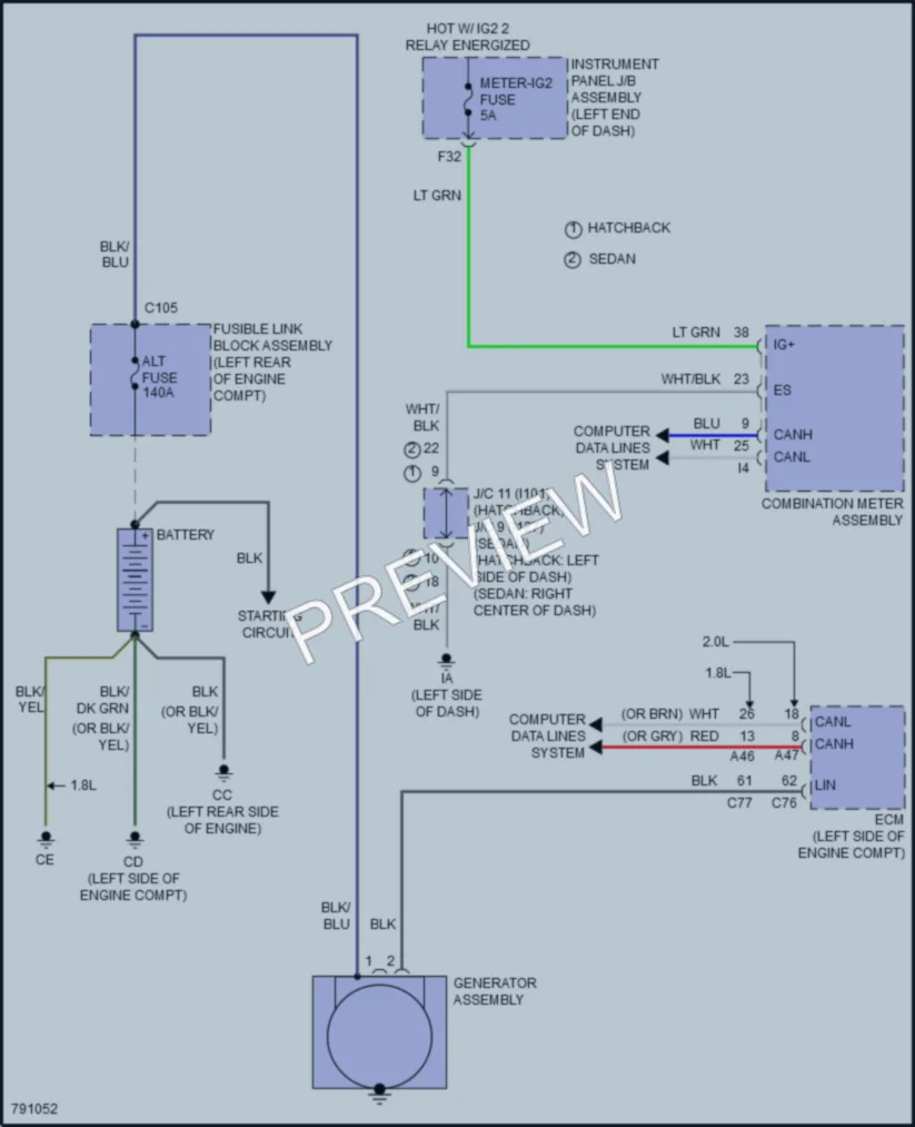 2022 Toyota CorollaHybrid Starting Charging wiring diagram preview