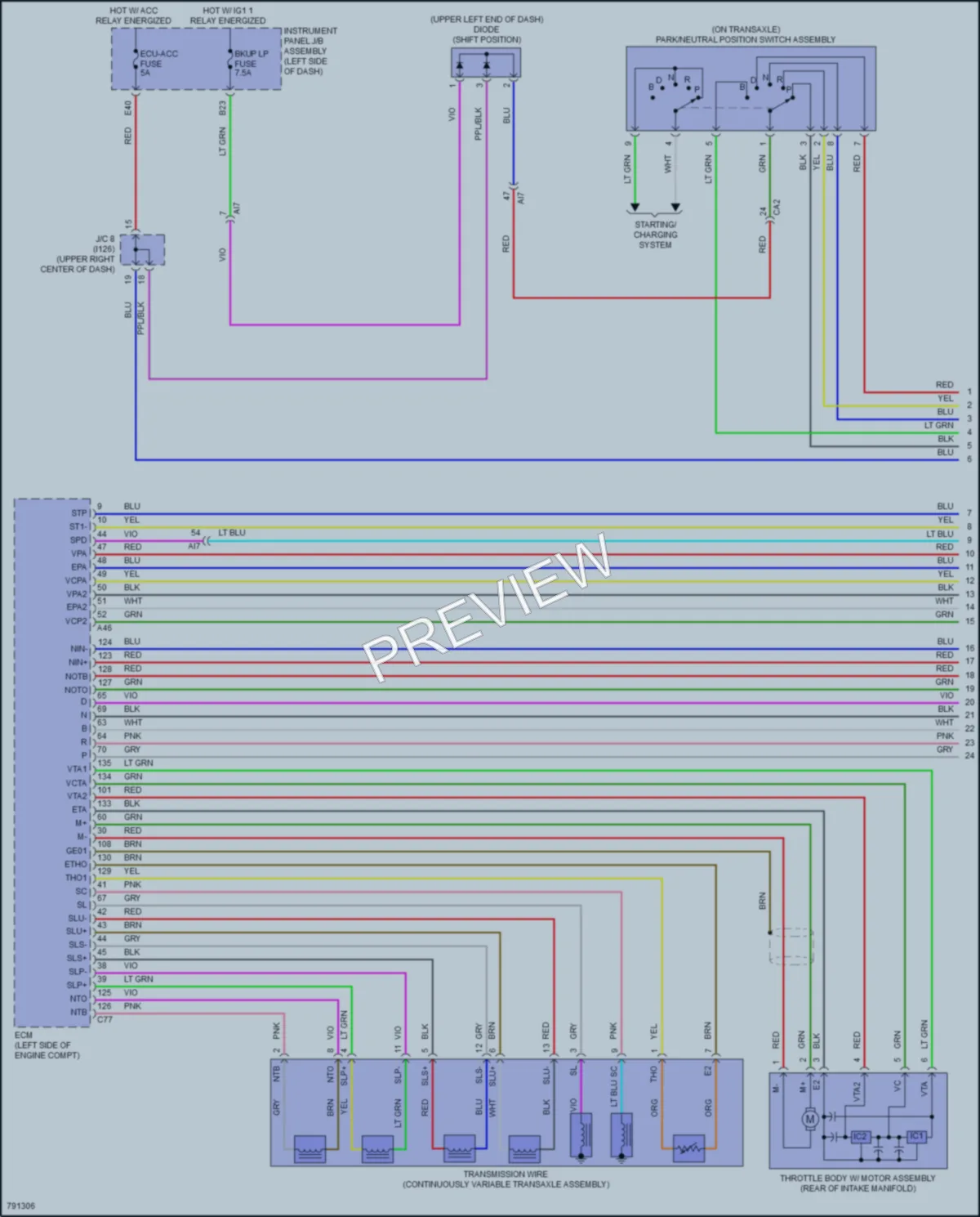 2022 Toyota CorollaHybrid Transmission wiring diagram preview