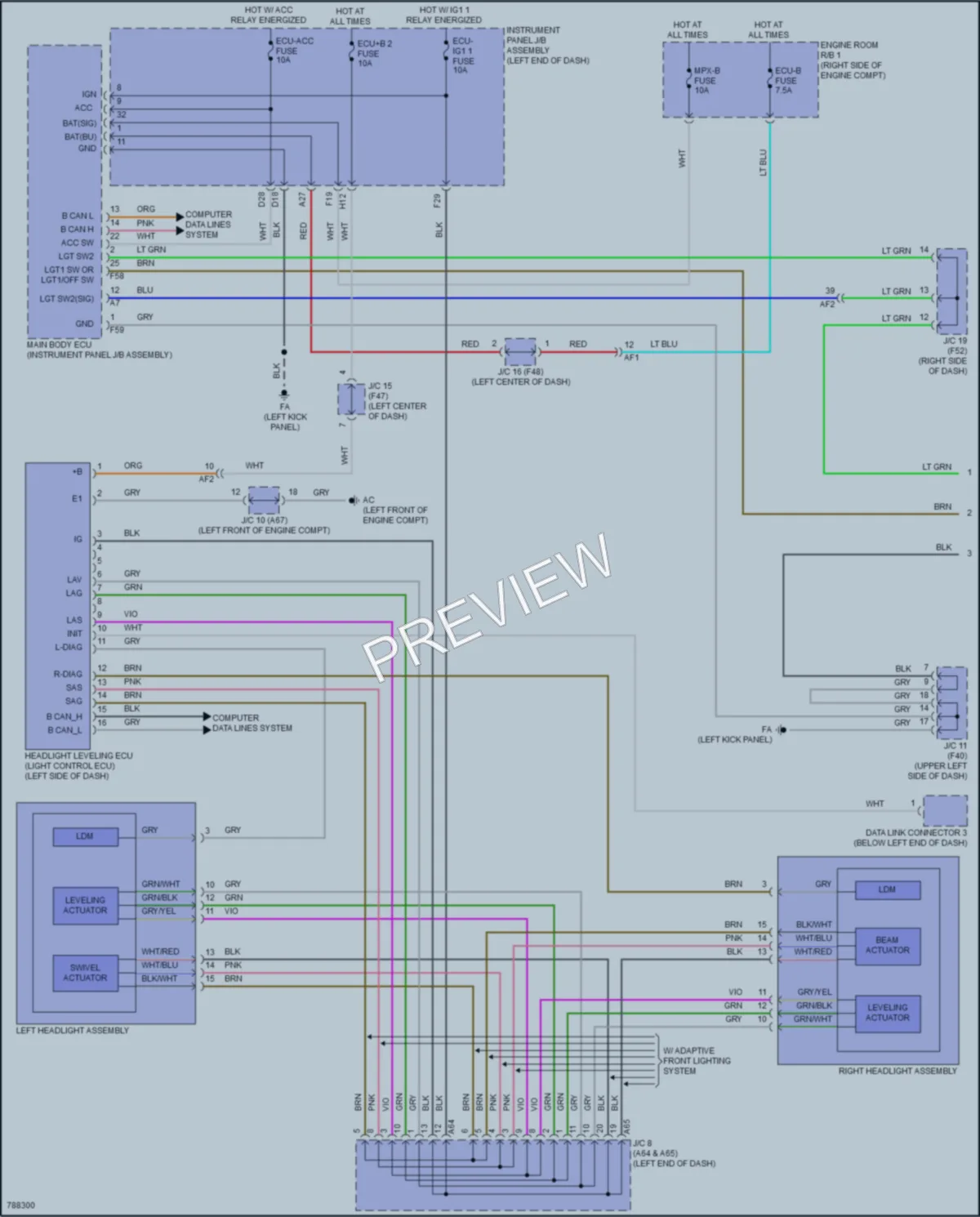 2022 Toyota GR86 Headlights wiring diagram preview