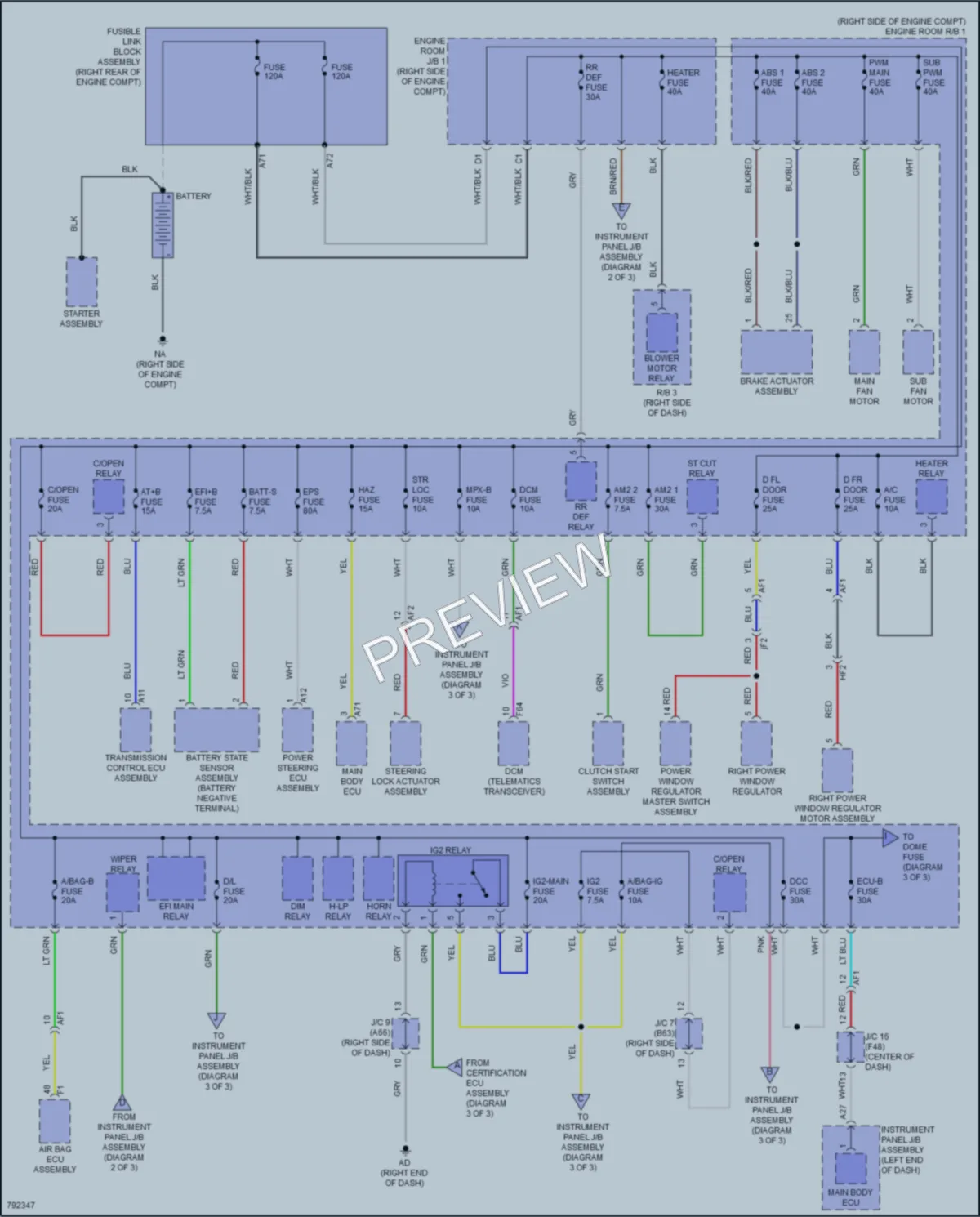2022 Toyota GR86 Power Distribution wiring diagram preview