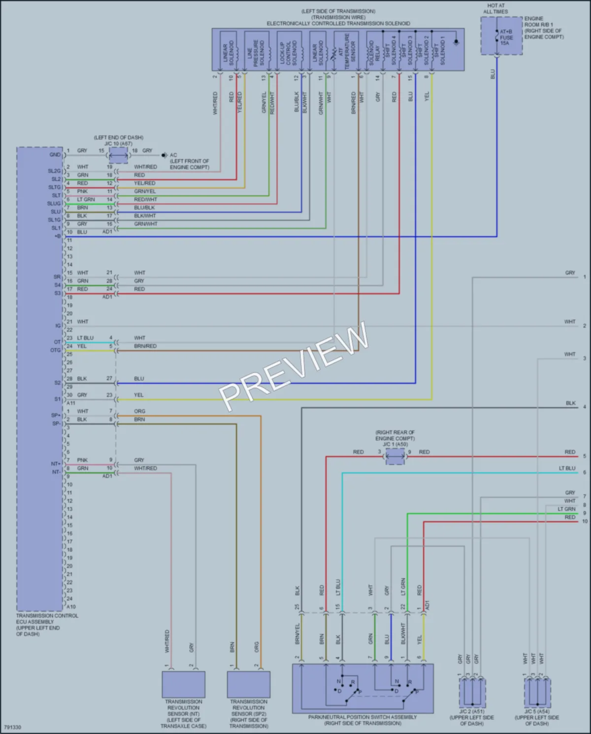 2022 Toyota GR86 Transmission wiring diagram preview