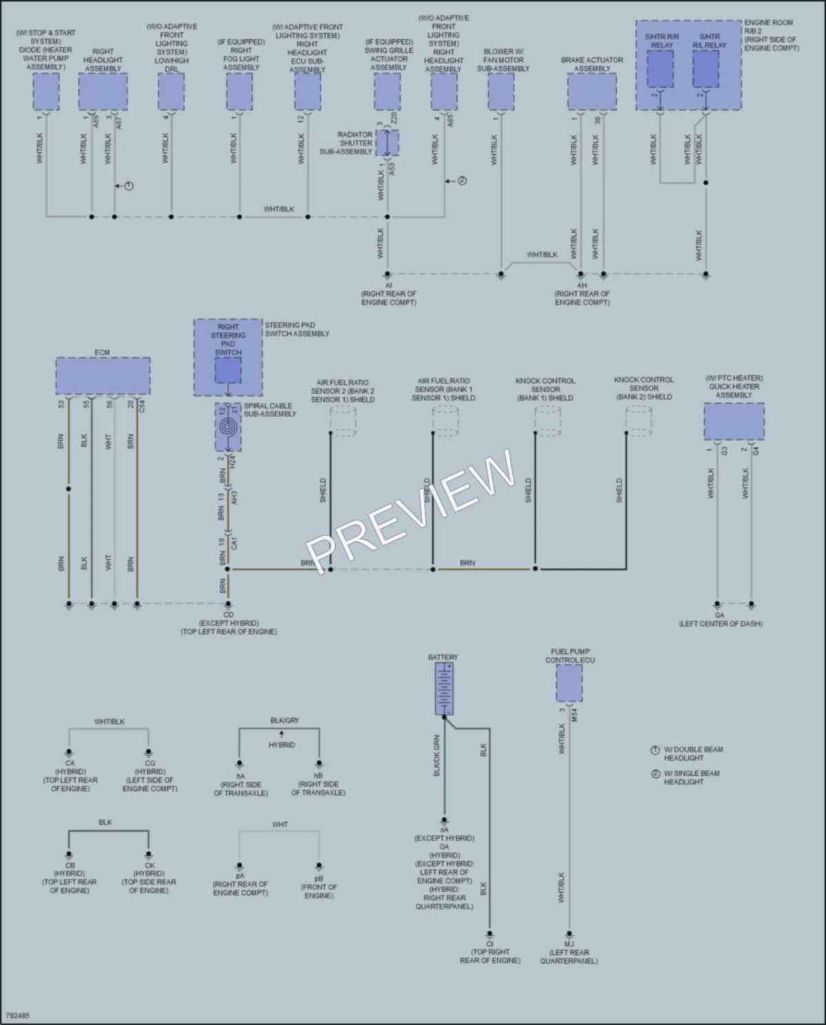 2022 Toyota HighlanderHybrid Ground Distribution wiring diagram preview