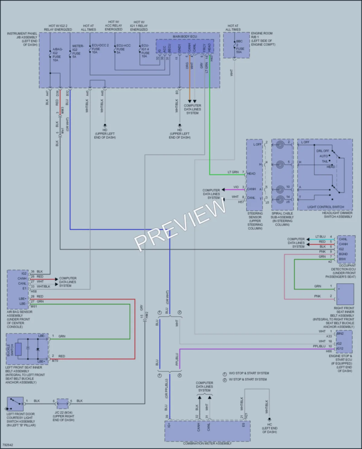 2022 Toyota HighlanderHybrid Warning Systems wiring diagram preview
