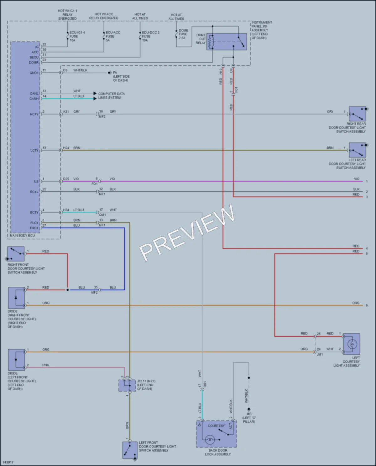 2022 Toyota Prius Interior Lights wiring diagram preview